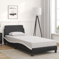 vidaxl cama sin colchon cuero sintetico negro blanco 90x190 cm