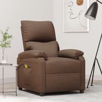 vidaxl sillon de masaje electrico tela marron