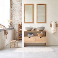 mueble para lavabo de roble macizo de 110 cm