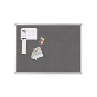 q-connect aluminium frame felt noticeboard 900x600mm grey - kf01073