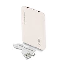 cool power bank 5000 mah leather blanca