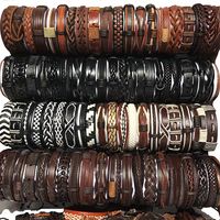 12pcs pulseras de cuero vintage brazalete de muneca de estilo mixto joyeria de moda para fiestas mejor regalo