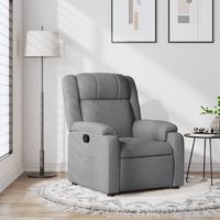 vidaxl sillon reclinable de tela gris claro