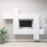 vidaxl set de muebles de salon tv 10 pzas madera de ingenieria blanco