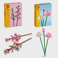 pack de lego 40725 botanical collection flores de cerezo  flores de loto 40647