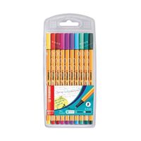 stabilo point 88 fineliner pen wallet assorted pack of 10 8810