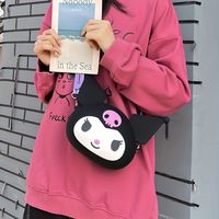 bolso de felpa con diseno de dibujos animados kuromi bolso cruzado con cremallera de moda kawaii bolso versatil