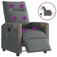 vidaxl sillon reclinable de masaje electrico tela gris oscuro