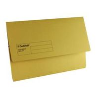 exacompta guildhall document wallet foolscap yellow 50 pack