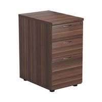 mezzo desk high 3 drawer pedestal - 600 deep - dark walnut - tesdhp3dw