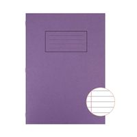 silvine exercise book a4 ruled with margin purple 10 pack ex111