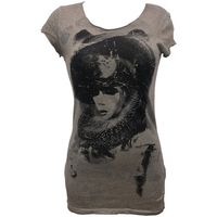 rich  royal camiseta rich royal tee shirt visages gris 13q466 para mujer