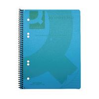 q-connect spiral bound polypropylene notebook 160 pages a5 blue 5 pk