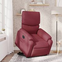 vidaxl sillon electrico reclinable elevable de tela rojo tinto