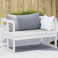 vidaxl banco sofa de jardin extensible madera maciza de pino blanco