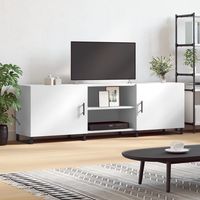 vidaxl mueble para tv madera de ingenieria blanco 150x30x50 cm