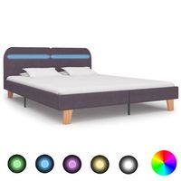 vidaxl estructura de cama con led sin colchon tela taupe 160x200 cm