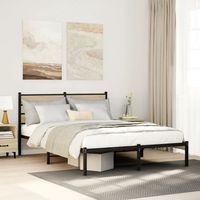 vidaxl estructura de cama sin colchon metal roble sonoma 150x200 cm