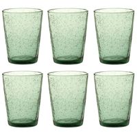 vaso de cristal verde con burbujas