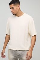 camiseta oversize recta texturizada cream