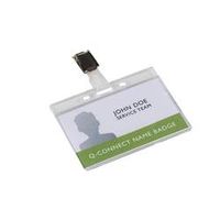 q-connect rigid credit card sized name badge holder and - kf14148