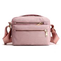 bolso de mano con multiples cremalleras para mujeres bolso bandolera de nylon mini bolsos de color solido para el dia a dia