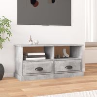 vidaxl mueble de tv madera contrachapada gris hormigon 93x355x45 cm