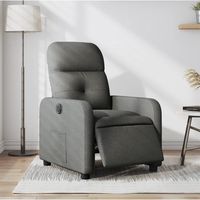 vidaxl sillon reclinable electrico de tela gris oscuro