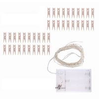 2 meters 20 leds copper wire fairy string light 3  aa b-attery powered cell opertaed with 20 wooden photos pictures clamp clip flexible bendable foldable design warm white for home party daily use diy decoration christamas xmas thanksgiving present gift portable