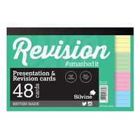 silvine 48 revision notecard pad lined multi-coloured pack of 960