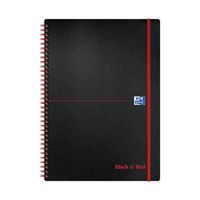 black n red polypropylene wirebound notebook 140 pages a4 5 pack