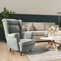 vidaxl sillon de terciopelo gris claro