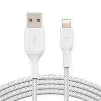 belkin boost charge cable trenzado lightning a usb-a 15cm blanco