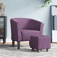 vidaxl sillon con taburete tela morado