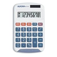 aurora calculator handheld batterysolar-power 8 digit - hc133