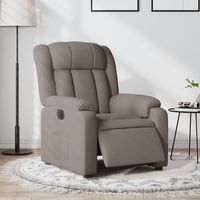 vidaxl sillon reclinable electrico tela gris taupe