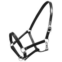 vidaxl ronzalcabestro de cuero negro ajustable para caballo estandar