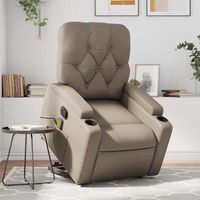 vidaxl sillon reclinable masaje pie cuero artificial color capuchino