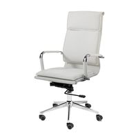 silla de oficina en polipiel blanca cm h110120xl57xp66