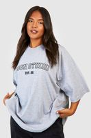 camiseta plus oversize con aplique dsgn studio gris