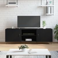 vidaxl mueble para tv madera de ingenieria negro 150x30x50 cm