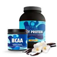 pack proteinas whey 1kg sabor vainilla  bcaa