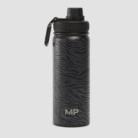 botella de agua metalica con estampado de cebra de mp - negrografito - 500ml