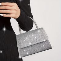 bolso de noche elegante con brillo para mujer clasico bolso de mano cuadrado con asa cartera brillante para fiesta baile de graduacion banquete de boda