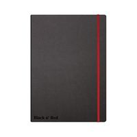 black n red casebound hardback notebook ruled a4 black 400038675