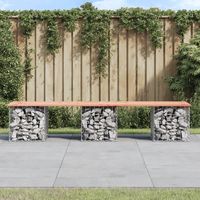 vidaxl banco jardin diseno gaviones madera abeto douglas 203x44x42 cm