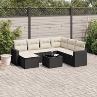 vidaxl set de sofas de jardin 8 piezas y cojines ratan sintetico negro