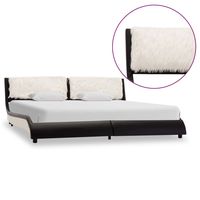 vidaxl cama sin colchon cuero sintetico negro y blanco 180x200 cm