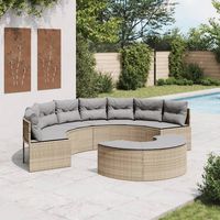 vidaxl sofa de jardin semicircular 2 piezas ratan sintetico beige