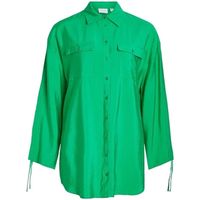 vila blusa klaria oversize shirt ls - bright green para mujer